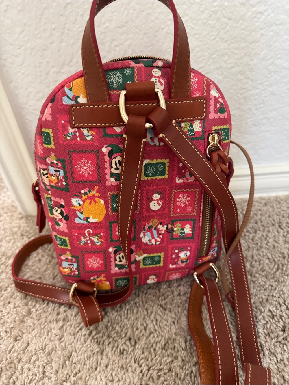Dooney & Bourke Red Holiday Disney Mini Backpack - Picture 2 of 3